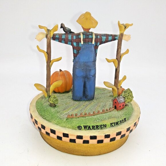 Warren Kimble Yankee Candle Topper Scarecrow Pumpkins Resin Country Classics - Picture 5 of 8